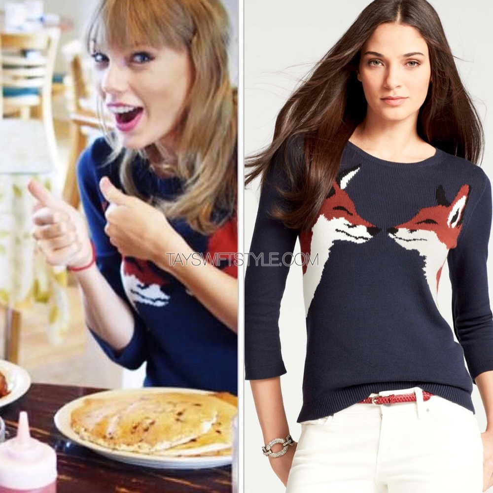 Ann Taylor fox sweater 3/4 sleeves